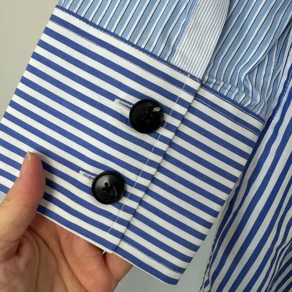 CO Essentials Blue & White Striped Cotton Poplin Shirt NEW Size Small - Picture 14 of 14
